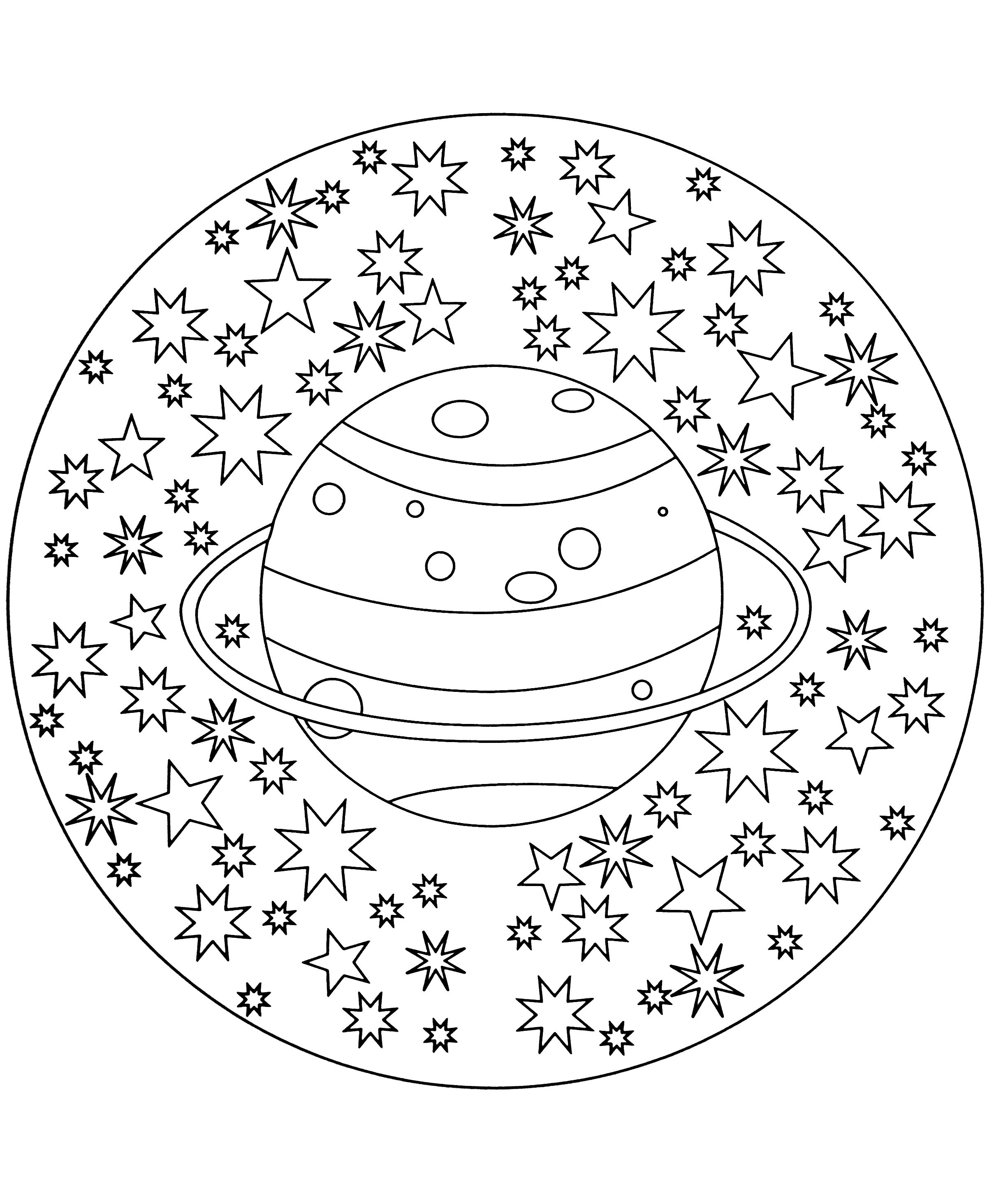 Mandala a colorier zen relax gratuit 27 - Image avec : Planete